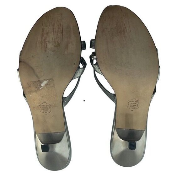 Sacha London Womens Metallic Heeled Sandals With Gemstone Embellishments Size 7 - Picture 4 of 11